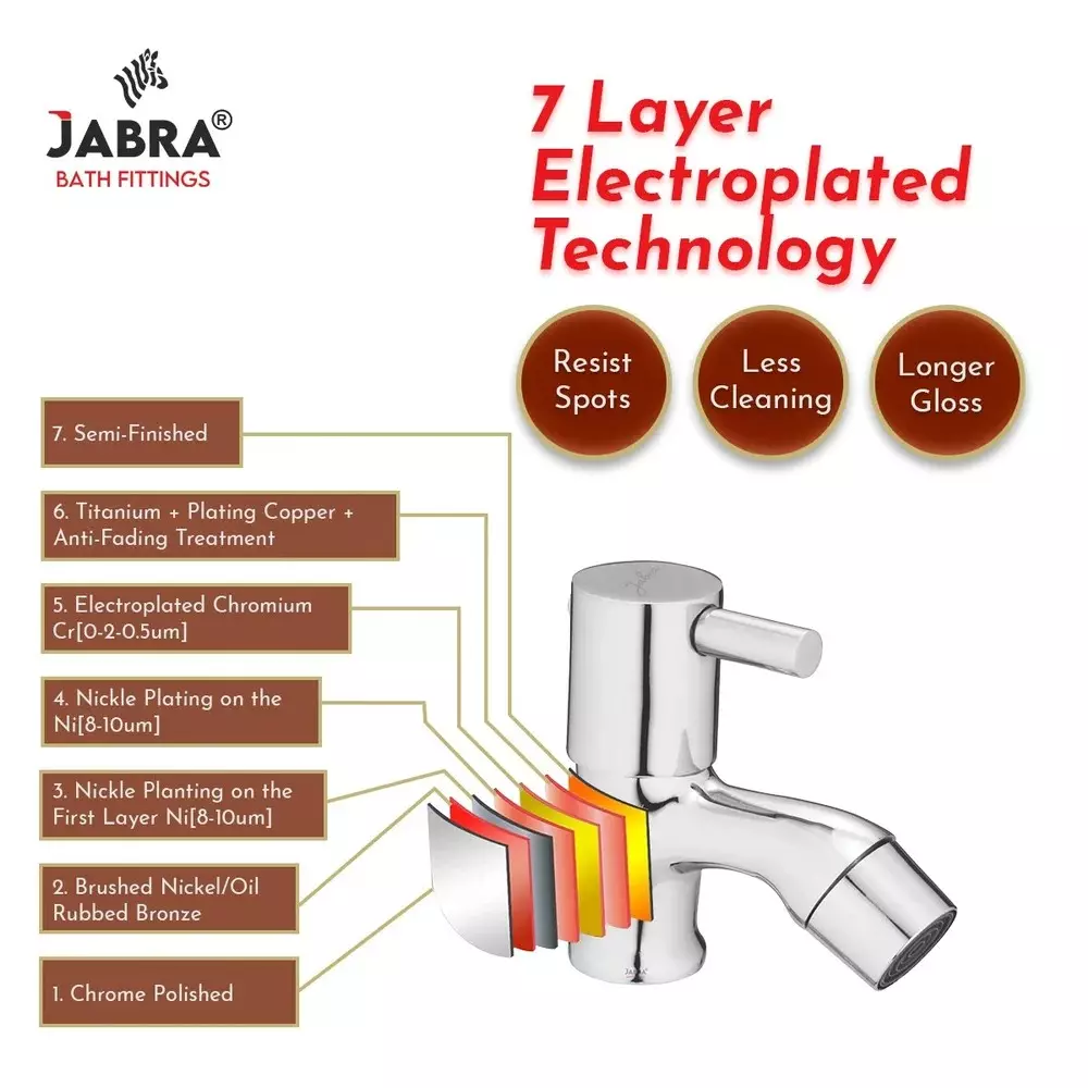 Jabra Pillar Cock Flora Series Brass Chrome Finish Deck Mount Silver