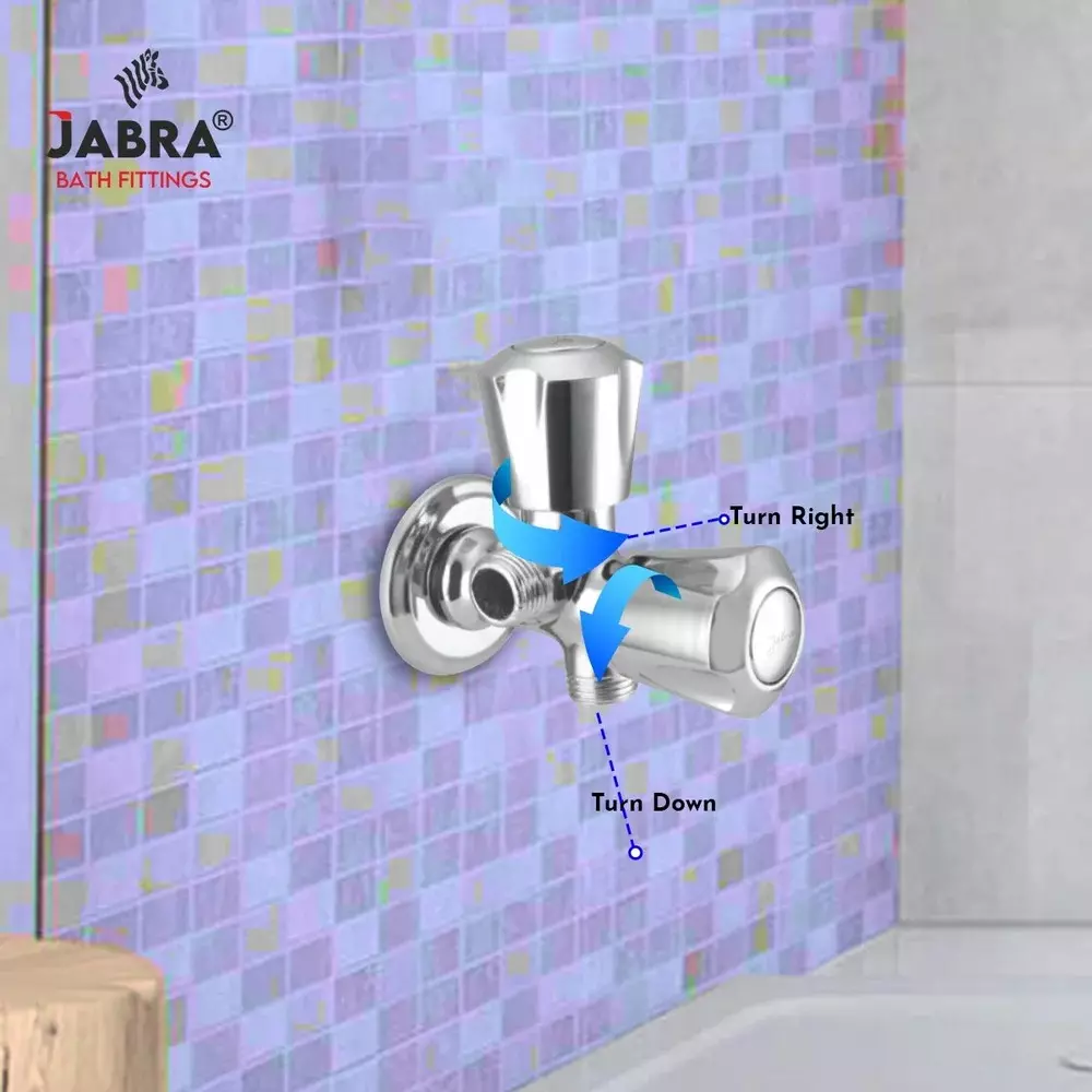 Jabra Angle Cock (L) Sleek Series Brass Chrome Finish Wall Mount Silver