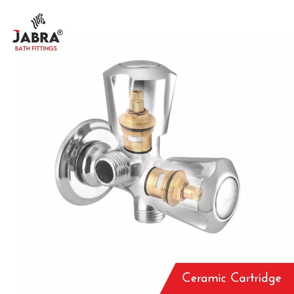 Jabra Angle Cock (L) Sleek Series Brass Chrome Finish Wall Mount Silver