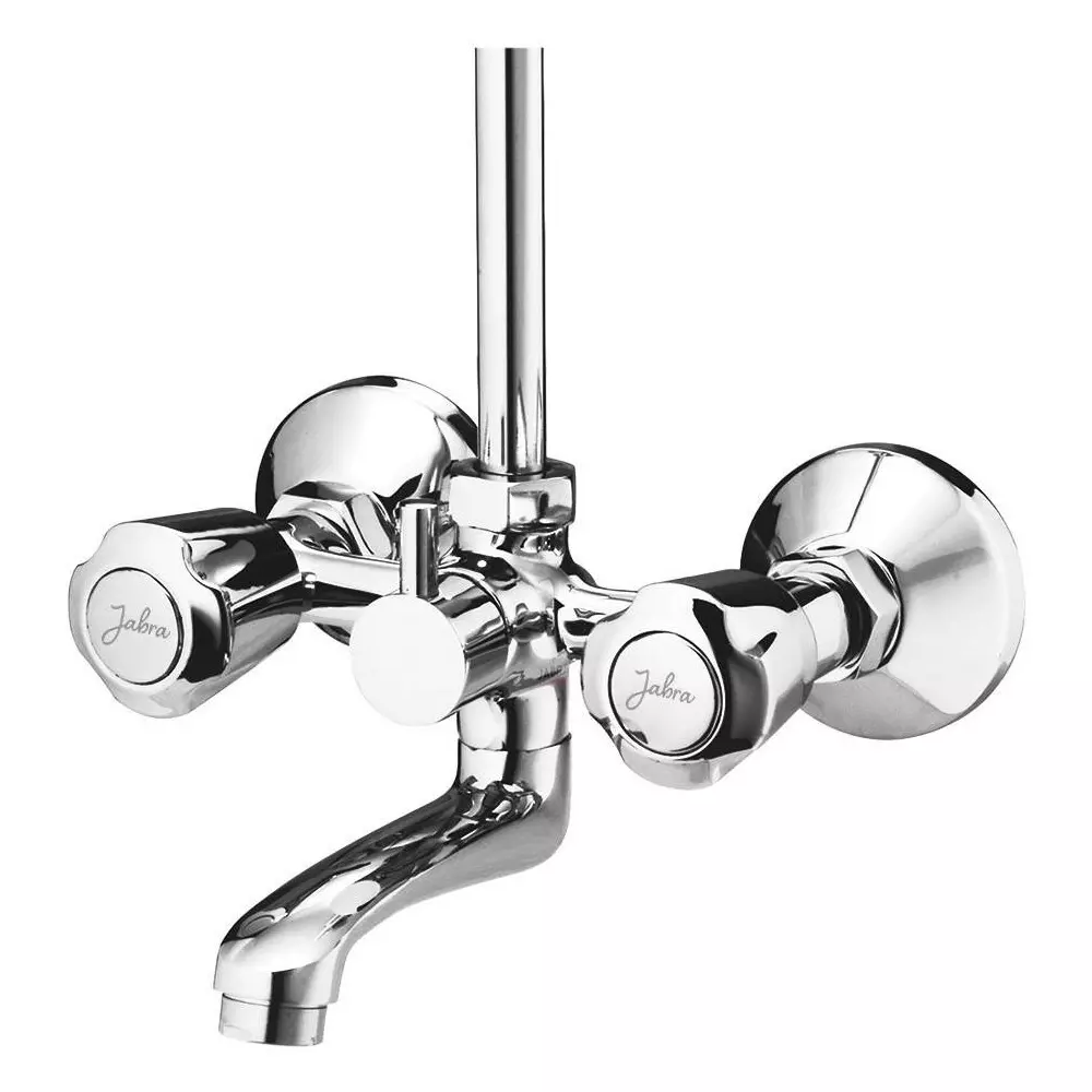 Jabra Wall Mixer With L-Bend (L) Sleek Series Brass Chrome Finish Wall Mount Silver