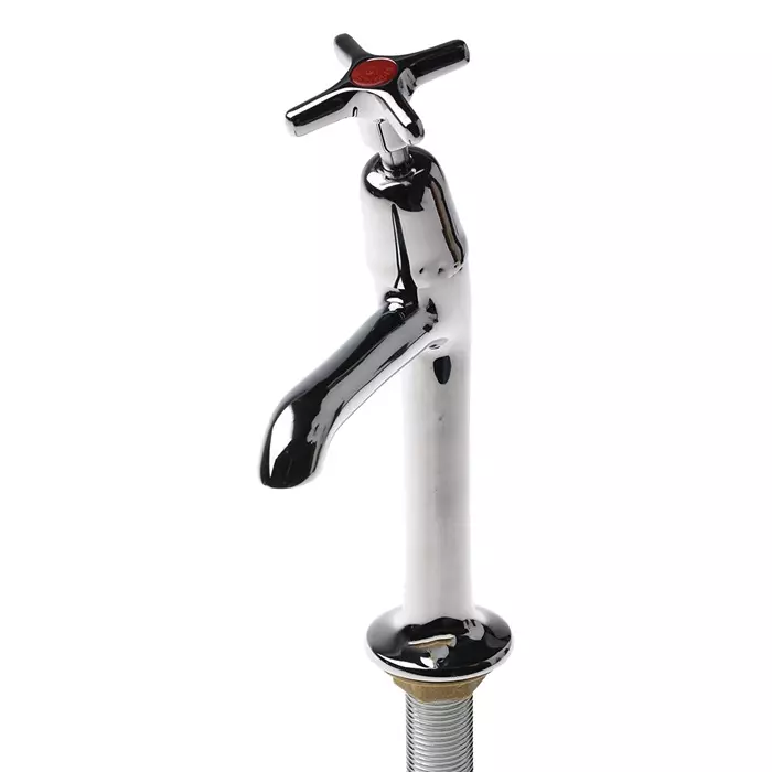 Pegler Yorkshire Chrome Plated Brass Twist Handle High Neck Hot Sink Tap 1/2in, 303007