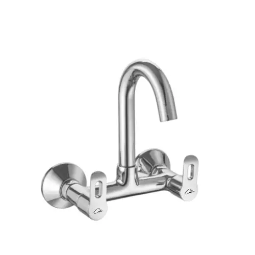 CASLLA Sink Mixer with Swinging Spout Curve Series Brass Chrome Finish Silver, CRE-CHR-812323
