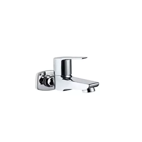 CASLLA Bib Cock Long body with Wall Flange Cooper Series Brass Chrome Finish Silver, CPR-CHR-822316