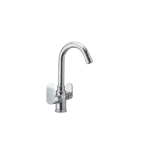 CASLLA Center Hole Basin Mixer Curl Series Brass Chrome Finish Silver, CRL-CHR-832309