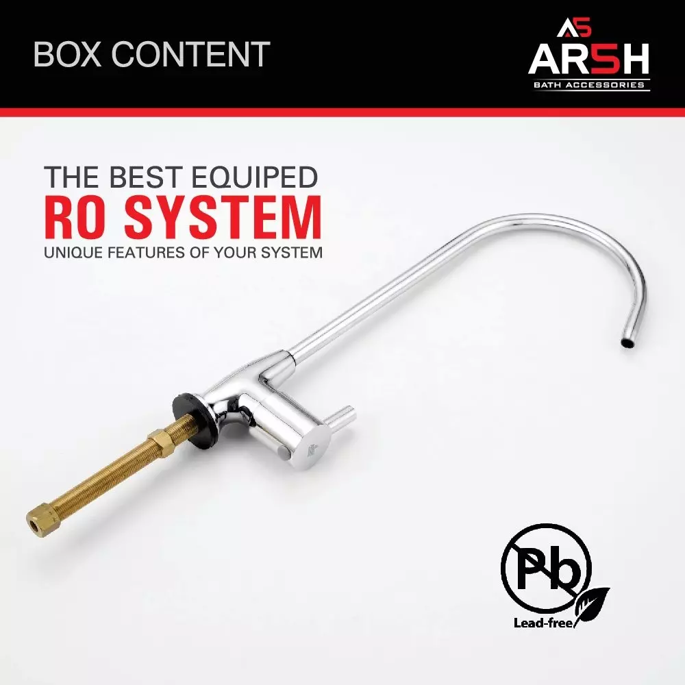AR5H RO Swan Neck Faucet 360° Swivel with Long Thread Brass Chrome Finish ‎Deck Mount, STIC RO-0019