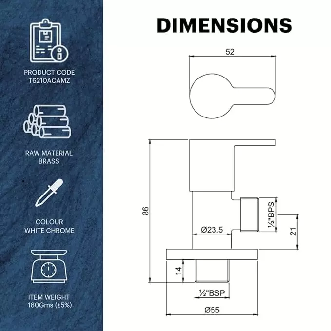 generic-mini-brass-angle-cock-127-mm-12-inch-connection-flange-chrome-finish-wall-mounted-alloy-steel-silver-pack-of-2