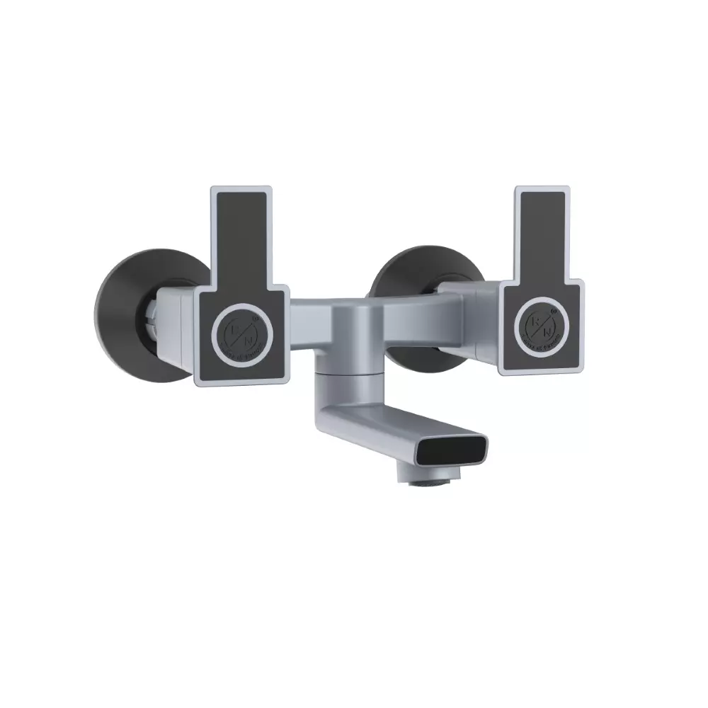 RN Glamour Collection Foam Flow Wall Mixer Non Telephonic Tap PTMT 1/2 Inch (15 mm) Size Metalic Grey Black for Kitchen & Bathroom Use