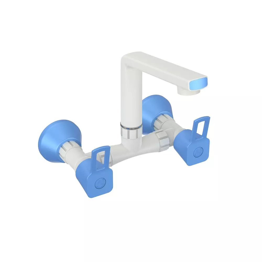 RN PTMT Love Collection Foam Flow Sink Mixer Tap White Blue 1/2 Inch (15 mm) Size, RNLOB19A18