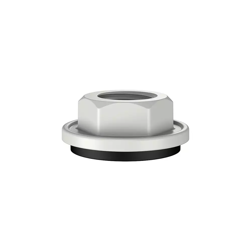 RN Chuck Nut With Rubber Washer White & Black PTMT & Rubber for Bathroom & Toilets, RNSPA01A49