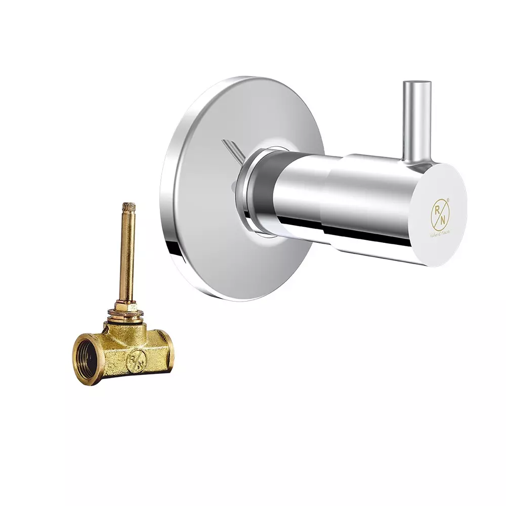 RN Asher Chrome Plated Collection Expose & Concealed Stop Tap Kit Wall Mounted 3/4 Inch (20 mm) Size