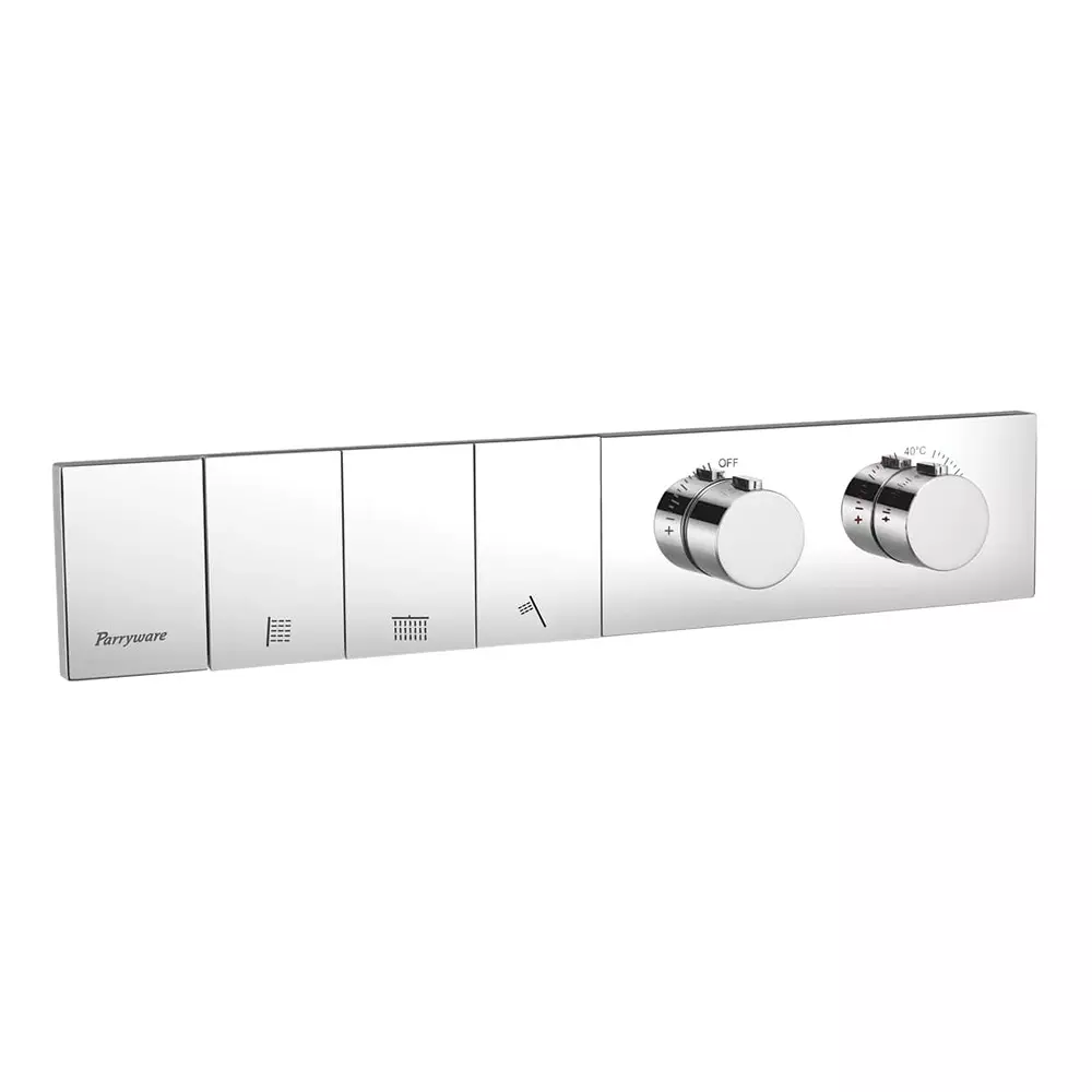 Parryware Harmony Thermostatic Diverter Set Piano Type 3-Way Chrome, T5148A1