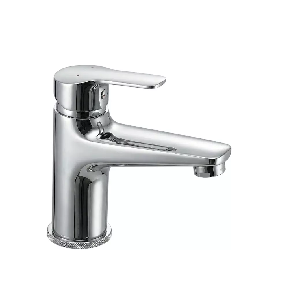 PLUMBER Ecoline Series Evion Range Single Lever Basin Mixer With 450 mm Long Flexible Connectors, Chrome Finish and Deck Mounted, EVN-3104