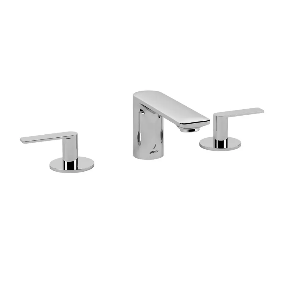 Jaquar Laguna Basin Mixer Tap with Casted Spout & Lever Handle 3-Hole Silver Stainless Steel for Home Use, LAG-CHR-91189CSL