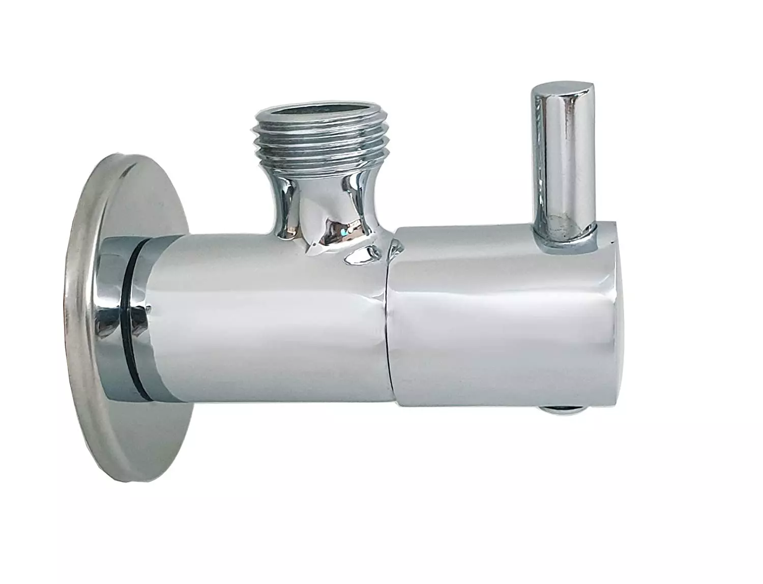Aquieen Fluid Brass Silver Angle Stop Valve Pack of 4 Piece