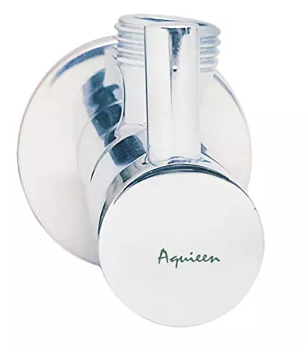 Aquieen Fluid Brass Silver Angle Stop Valve Pack of 8 Piece