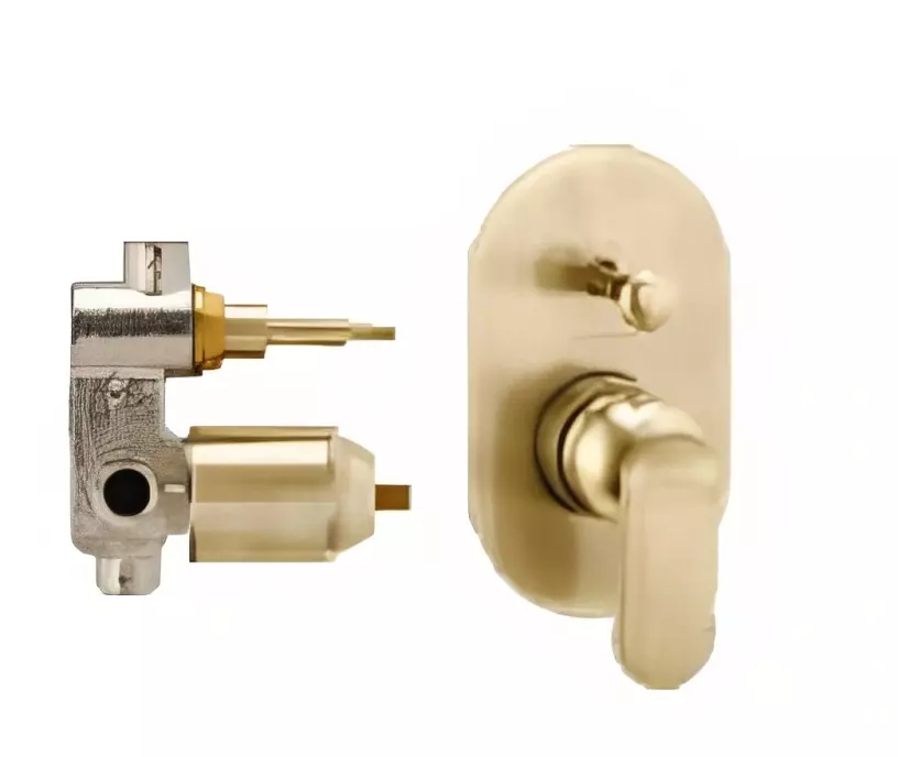 CERA Brooklyn High Flow Concealed Diverter Antique Brass, F1018721BA + F4030101BA (Set of 2 Pcs)