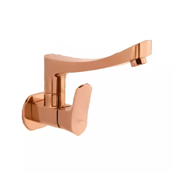 CERA Perla Quarter Turn Single Lever Wall Mount Sink Cock Rose Gold, F1012261RG