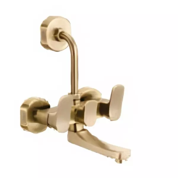 CERA Perla Three Lever Wall Mount Wall Mixer Antique Brass for Overhead Shower, F1012401BA