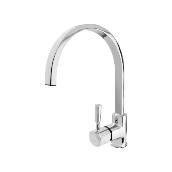 CERA Gayle Table Mount Sink Mixer with Swivel Spout and Braided Connection Pipe, F1014551