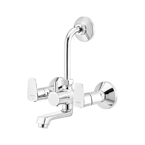 CERA Vine Quarter Turn Wall Mount Wall Mixer with Bend Pipe for Overhead Shower, F1020401