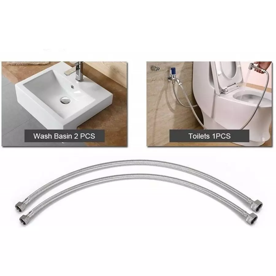 Fastgear Bathroom Faucet Set Stainless Steel Chrome Finish Silver, FG1912 ( Pack of 4)