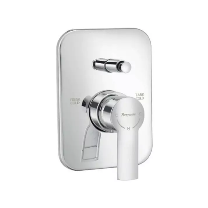 Parryware 3-Iinlet Diverter Upper Trim Crust Series Silver Stainless Steel Chrome Finish, G3184A1