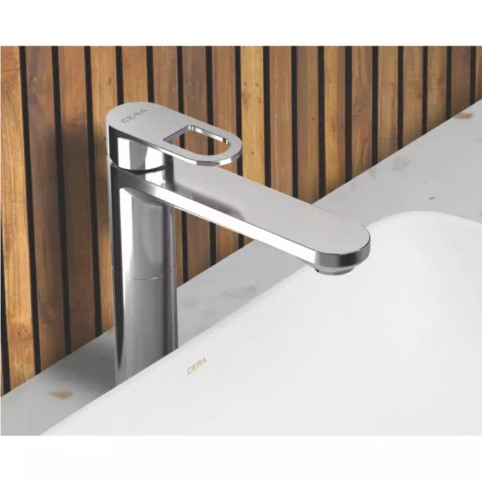 Cera Elante Single Lever Basin Mixer With 300 mm (12 inch) Extended Body And 600 mm Braided Connection Pipe, F1022452