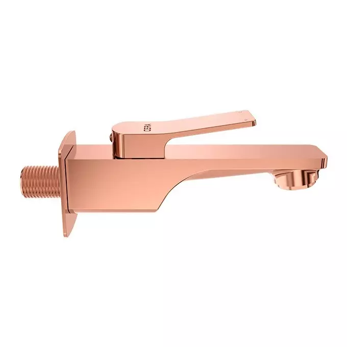 CERA Sylvina Bib Cock Quarter Turn Wall Mount PVD Finish Rose Gold with Wall Flange and Aerator, F1021151RG