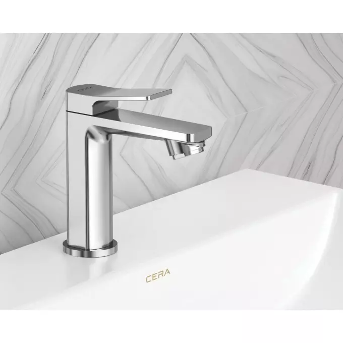 CERA Sylvina Basin Mixer Single Lever Deck Mount Chrome Plating Chrome, F1021451