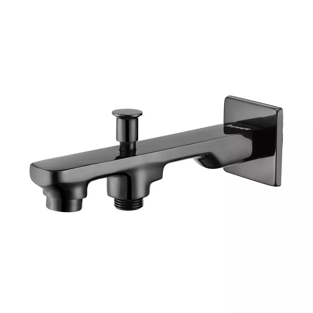 Parryware Spout with Diverter Quattro Shiny Black Chrome Finish, T2328A5