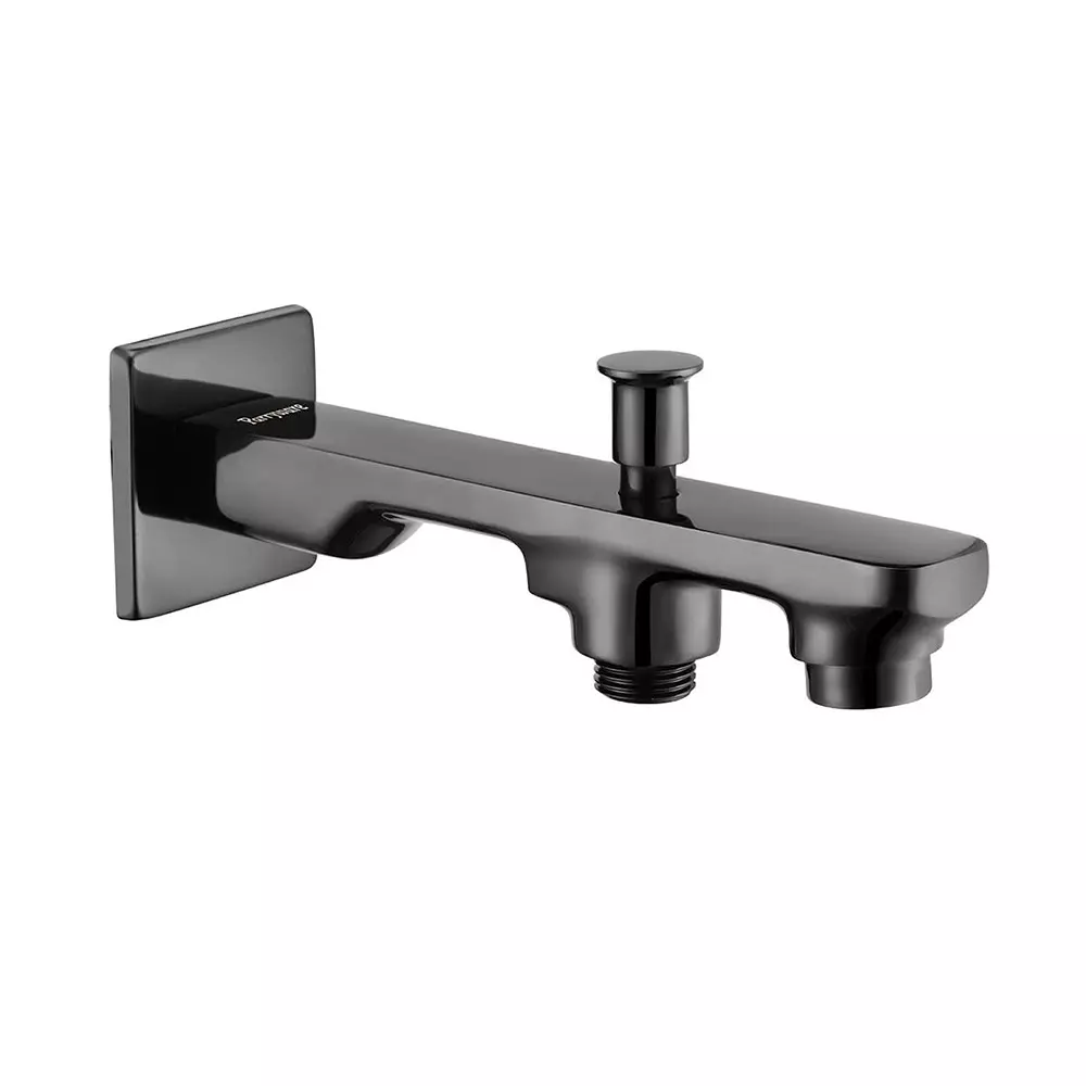 Parryware Spout with Diverter Quattro Shiny Black Chrome Finish, T2328A5