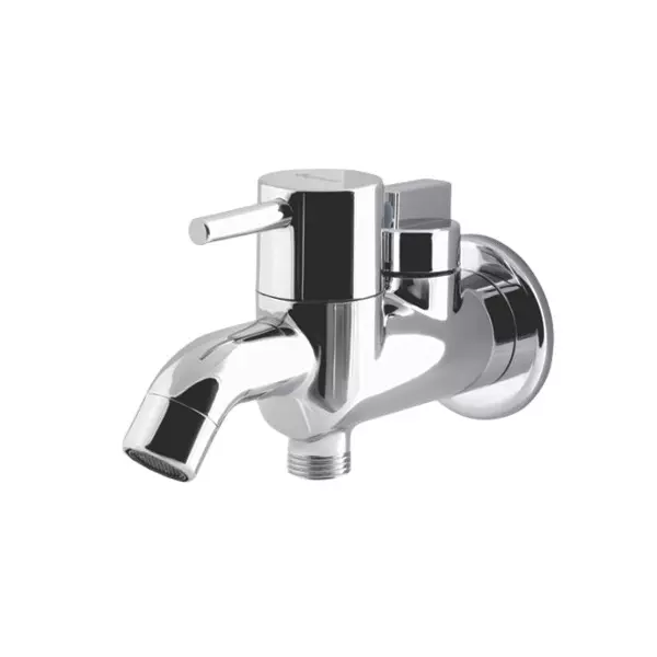 SUPREME Aquatic Chrome Series 2-in-1 Bib Tap Quarter Turn Wall Mount, Silver