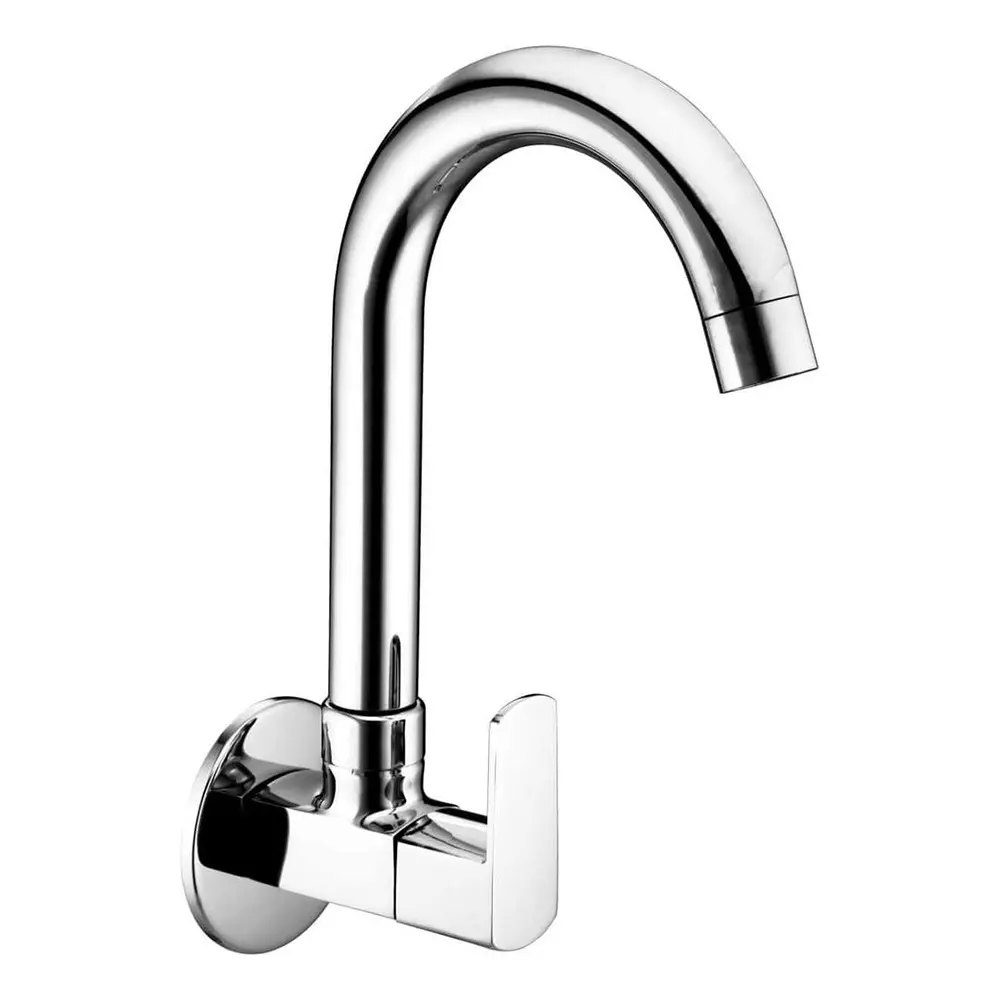INDIA DREAMS Sink Cock Brass Wall Mount Silver, ID_SS_100