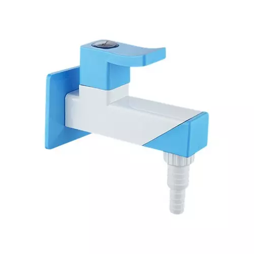 TRIJAL Spark Plus Bib Cock Nozzle with Flange White, Blue 15 mm Thread & 20 mm Spindle, SRP-104 (Pack of 24)