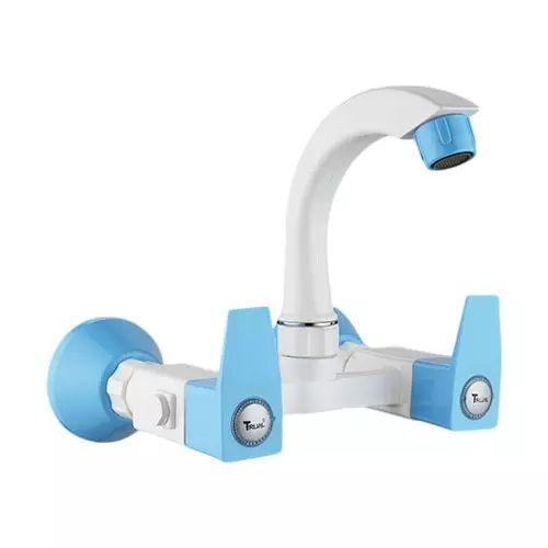TRIJAL Shark Plus Sink Mixer with Flange White, Blue 15 mm Thread & 20 mm Spindle, SHP-113 (Pack of 12)