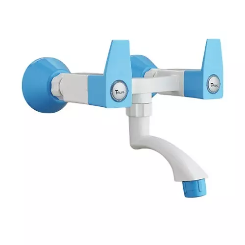 TRIJAL Shark Plus Wall Mixer White, Blue 15 mm Thread & 20 mm Spindle, SHP-115 (Pack of 12)