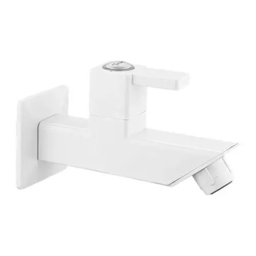 TRIJAL Firoza Long Body With Flange White 15 mm Thread & 20 mm Spindle, FIR-101 (Pack of 24)