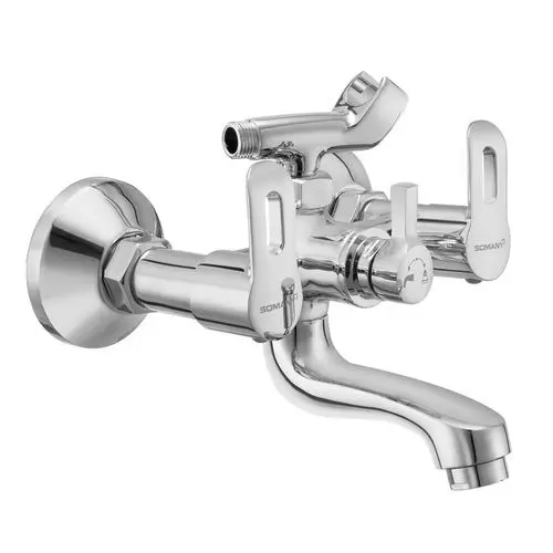 Somany Wall Mixer Non Telephonic with Crutch Signature Collection Casper Series Chrome Finish Wall Mount, 272201410061