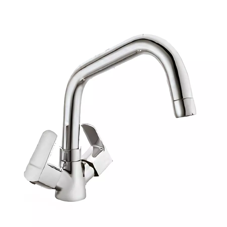 Somany Centre Hole Basin Mixer Signature Collection Optimus Series Chrome Finish Metal Body Deck Mount, 272201450021