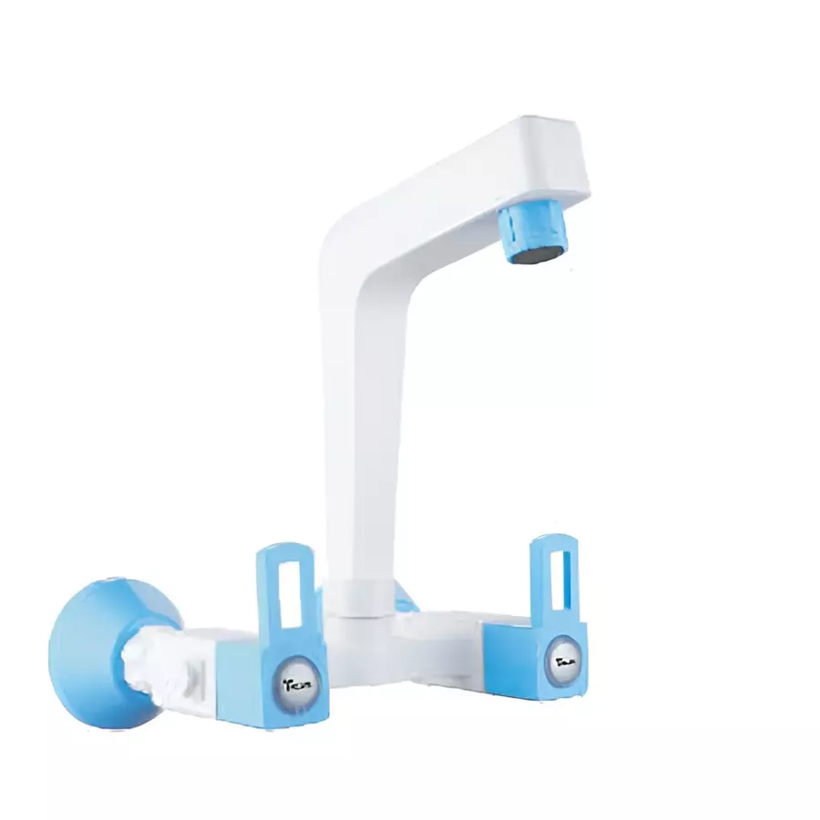 TRIJAL Star Sink Mixer Premium with Fiange White, Blue, STR-114