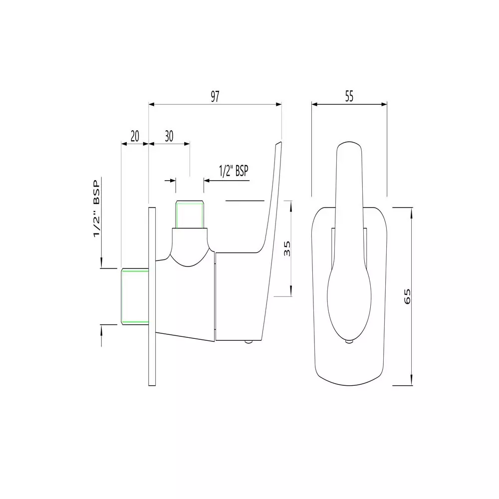Essco by Jaquar Angular Stop Cock Chrome Finish with Wall Flange, STE-107053
