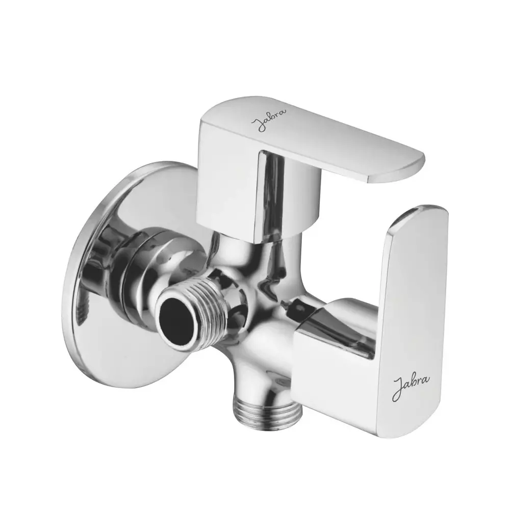 Jabra 2 in 1 Angle Cock Qbix Series Brass Chrome Finish Wall Mount Silver