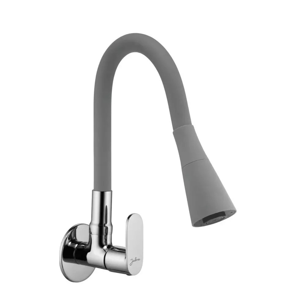Jabra Dual Flow Sink Cock Opal Series Brass Chrome Finish Wall Mount Grey
