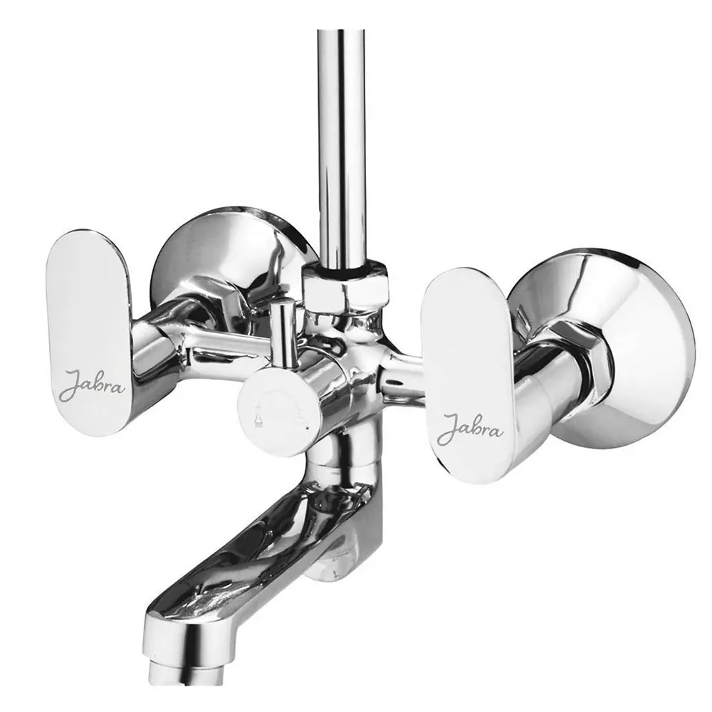 Jabra Wall Mixer With L-Bend (L) Opal Series Brass Chrome Finish Wall Mount Silver