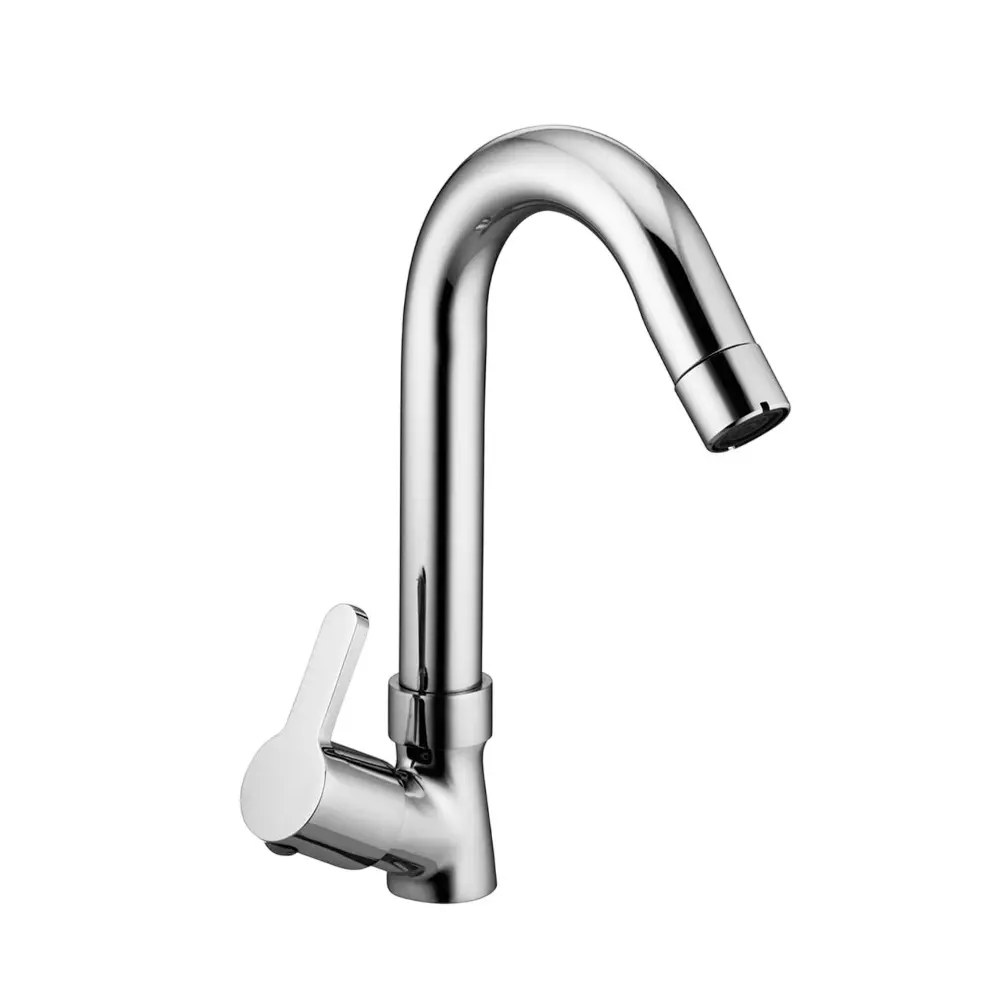 Jabra Swan Neck Tap (M) Aqua Series Brass Chrome Finish Deck Mount Silver