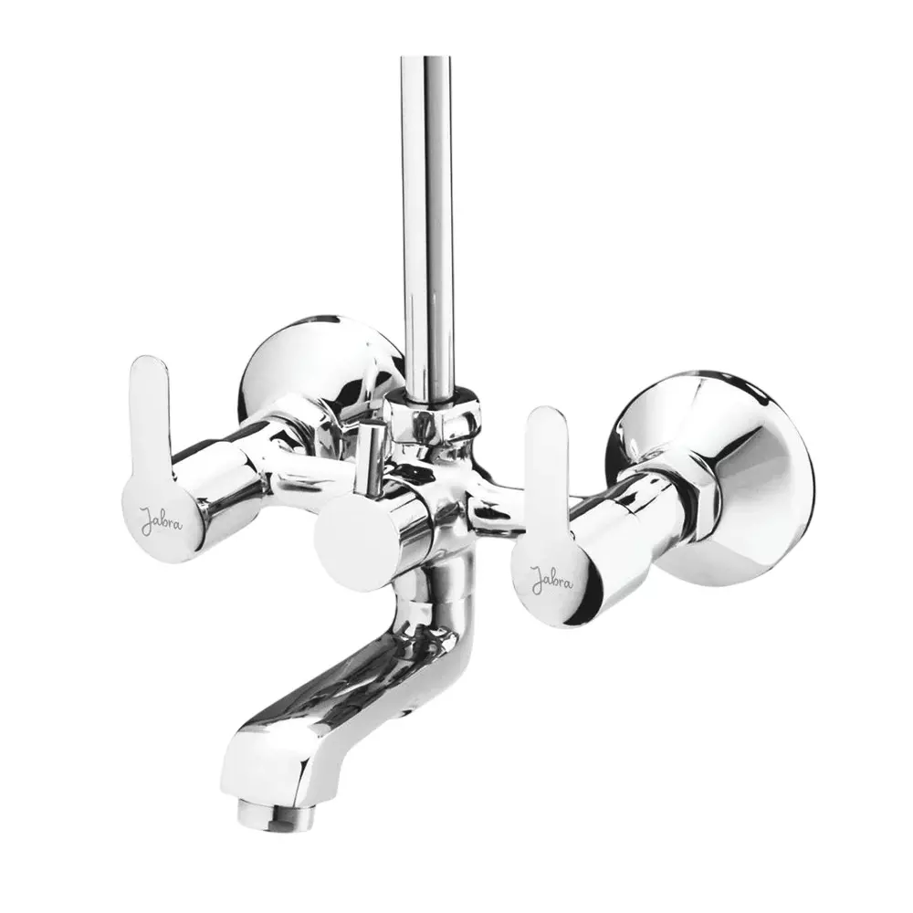 Jabra Wall Mixer With L-Bend (M) Aqua Series Brass Chrome Finish Wall Mount Silver