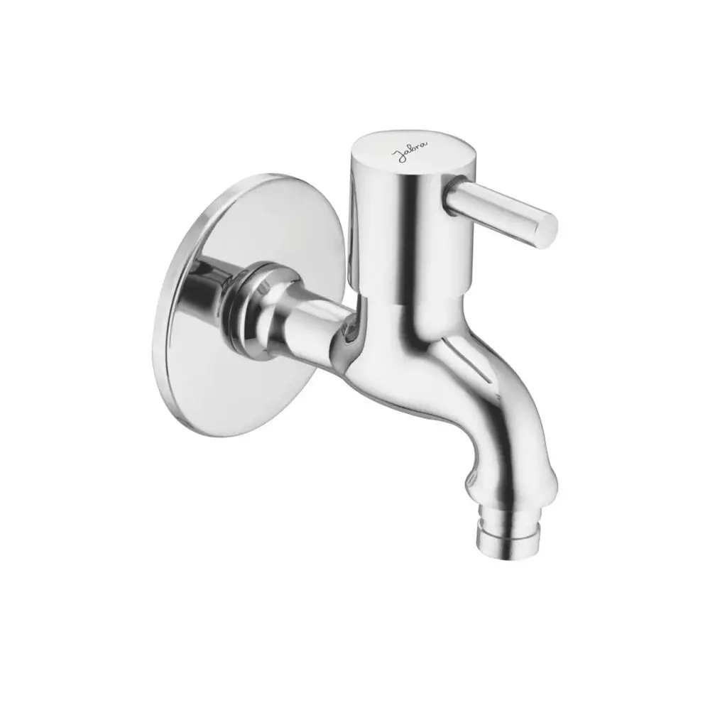 Jabra Washing Bib Cock Flora Series Brass Chrome Finish Wall Mount Silver