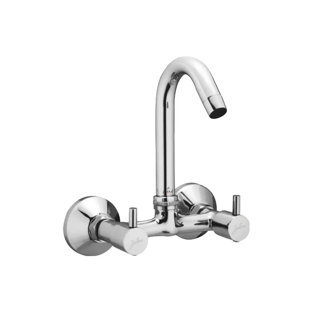 Jabra Sink Mixer Tap (M) Flora Series Brass Chrome Finish Wall Mount Silver