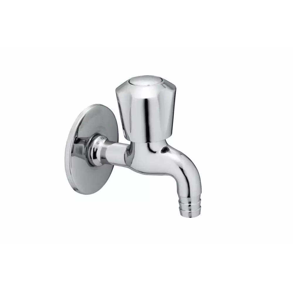Jabra Nozzle Bib Cock Sleek Series Brass Chrome Finish Wall Mount Silver