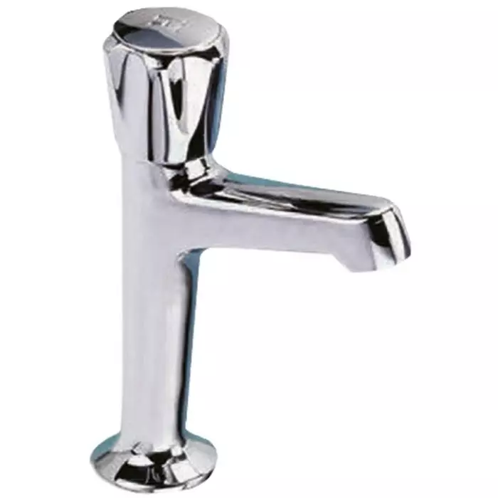 Pegler Yorkshire Chrome Plated Brass Twist Handle High Neck Pillar Sink Tap 1/2in, 435919